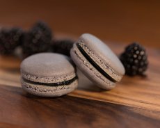 Blackberry French Macaron batter made with the Angel Bake French Macaron Mix.